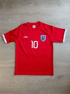 Umbro England #10 Wayne Rooney Red Soccer Jersey WC2010